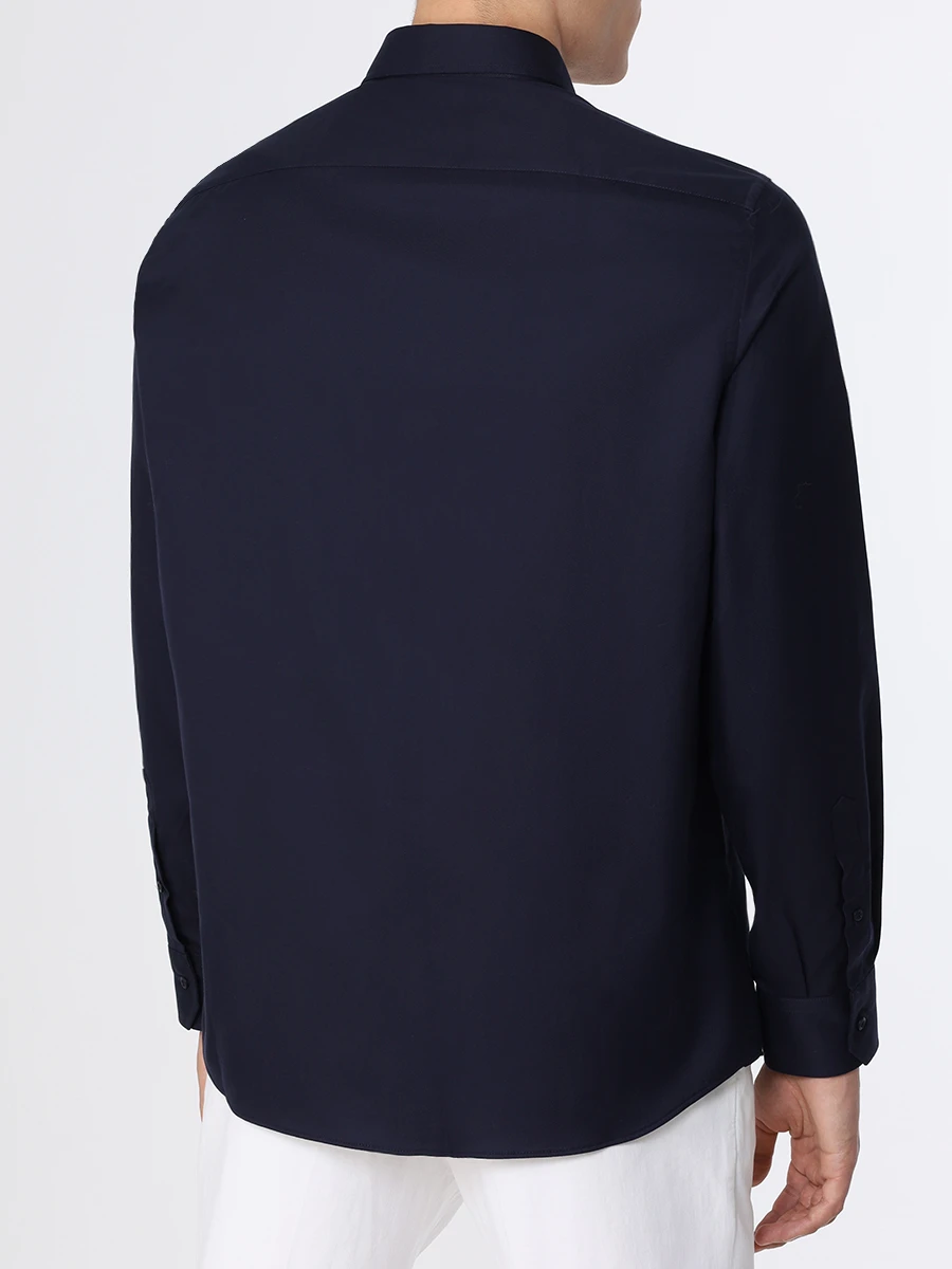 Рубашка Easy Fit хлопковая BRUNELLO CUCINELLI MW6040626 C063 Темно-, размер 54, цвет синий - фото 3