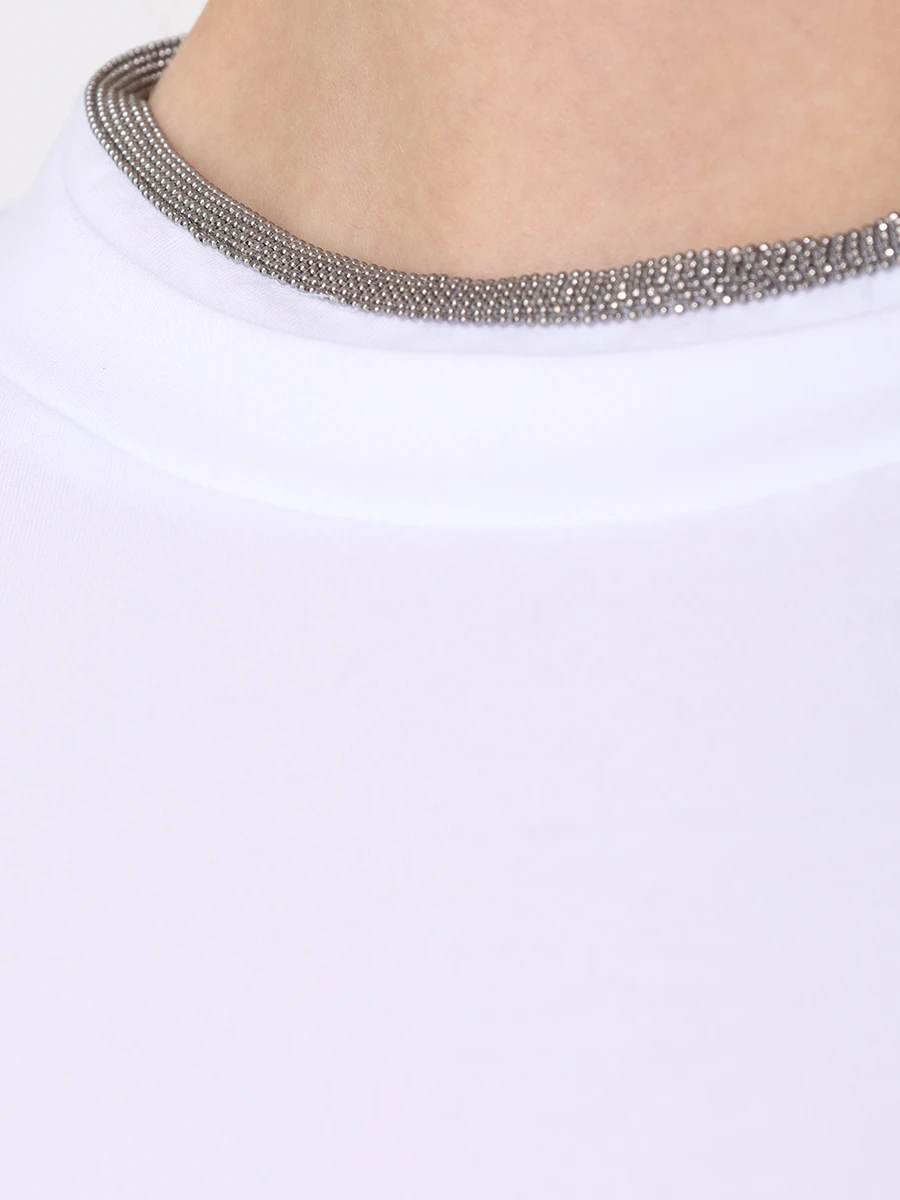 Футболка хлопковая BRUNELLO CUCINELLI M0T18BD200 C159 Белый  Фото 5