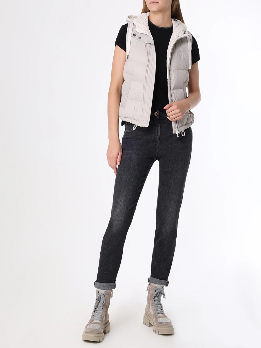 Футболка хлопковая BRUNELLO CUCINELLI M0T18BD200 C101 Черный  Фото 2