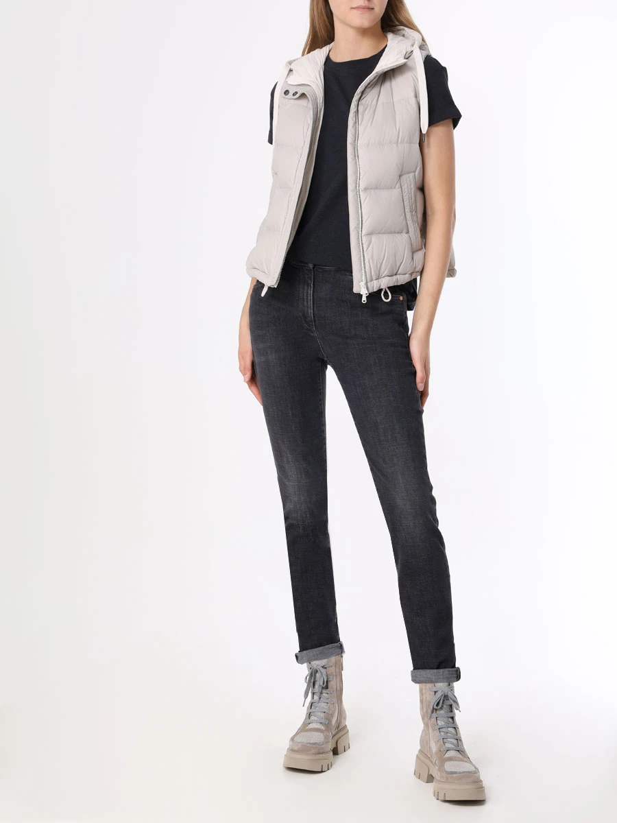 Футболка хлопковая BRUNELLO CUCINELLI M0T18BD400 C055 Серый  Фото 2