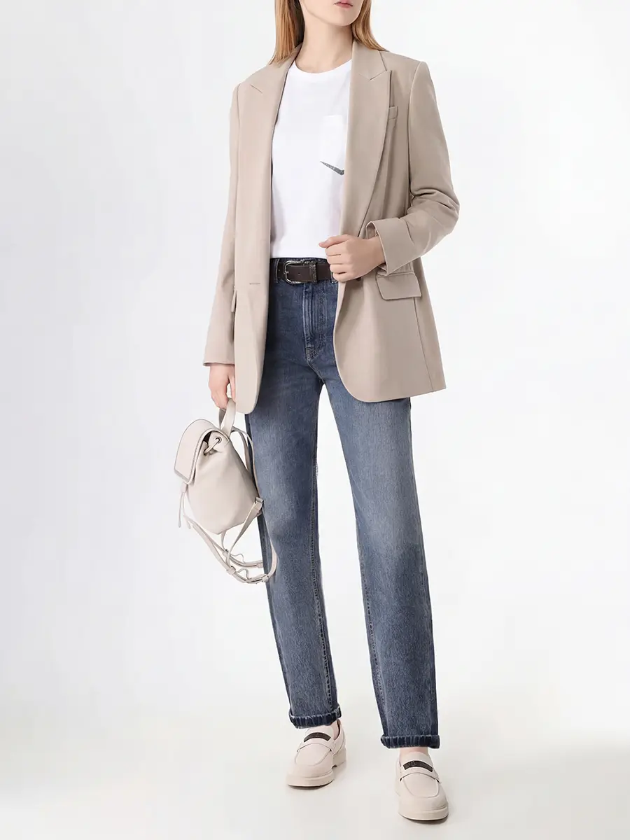 Футболка хлопковая BRUNELLO CUCINELLI M0T18BD400 C159 Белый  Фото 2