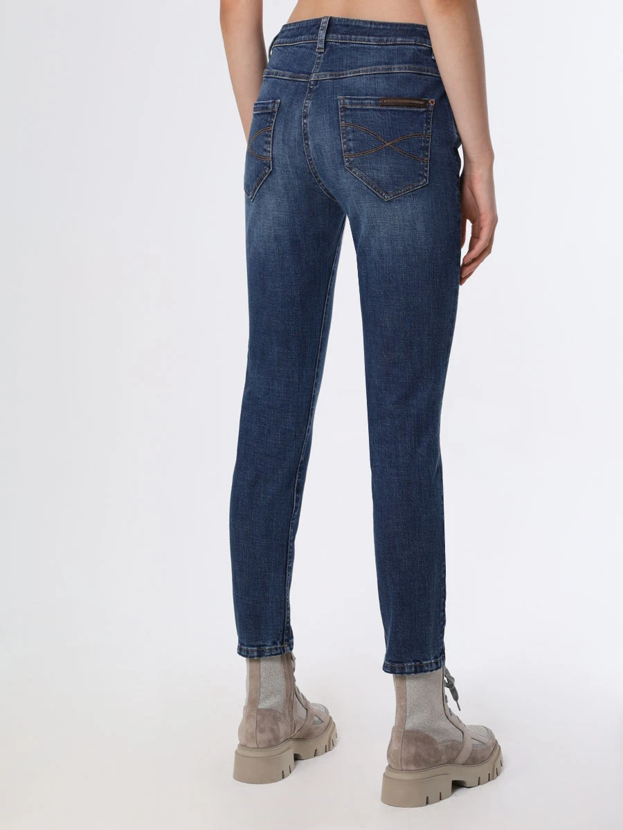 Джинсы Extra Skinny Fit хлопковые BRUNELLO CUCINELLI MB065P5679 C8339 Синий  Фото 3