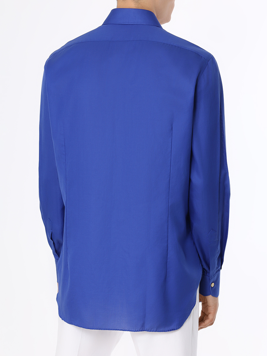 Рубашка Slim Fit хлопковая KITON UC H0869110, размер 56, цвет синий - фото 4