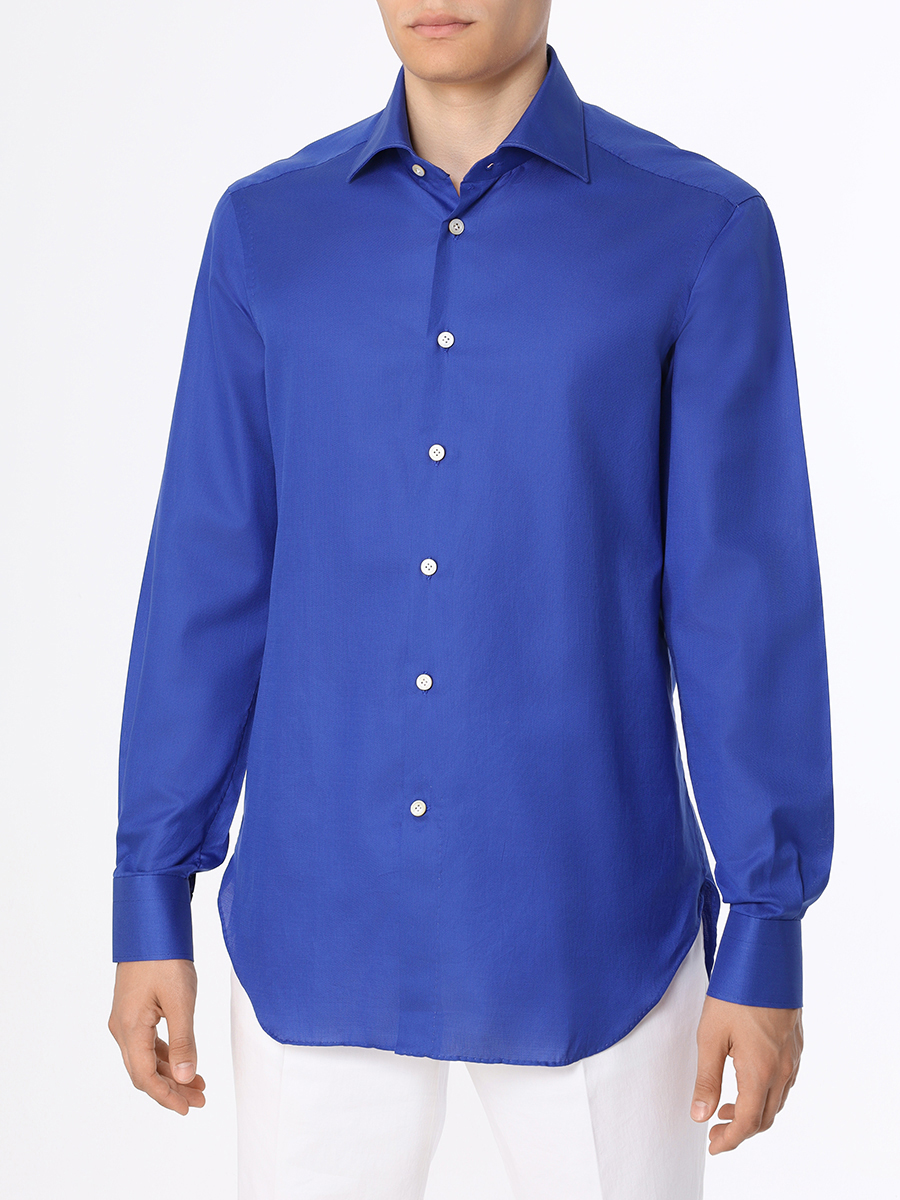 Рубашка Slim Fit хлопковая KITON UC H0869110, размер 56, цвет синий - фото 3