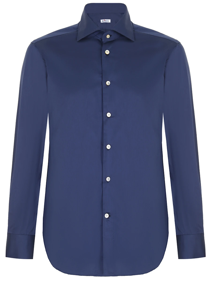 Рубашка Slim Fit хлопковая KITON UC H0869204 Темно-, размер 48, цвет синий - фото 1