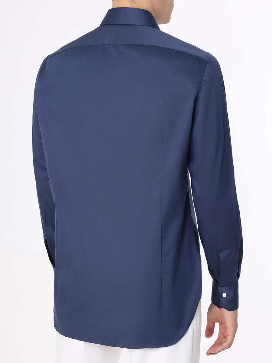 Рубашка Slim Fit хлопковая KITON UC H0869204 Темно-, размер 48, цвет синий - фото 3