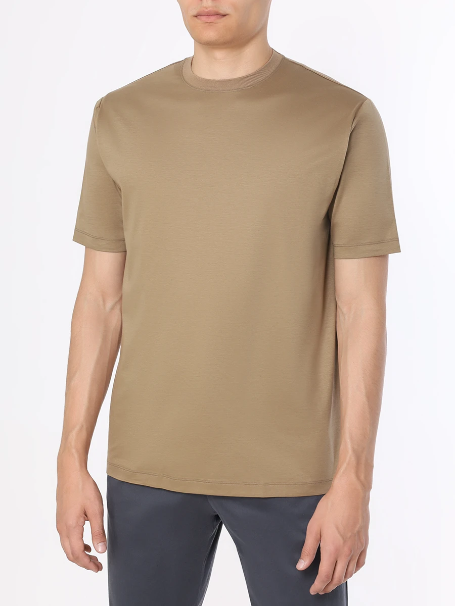 Футболка хлопковая KITON UMC023 H0862906 Бежевый  Фото 4