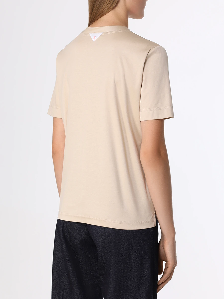 Футболка хлопковая KITON D53450 H0805103 Бежевый  Фото 3