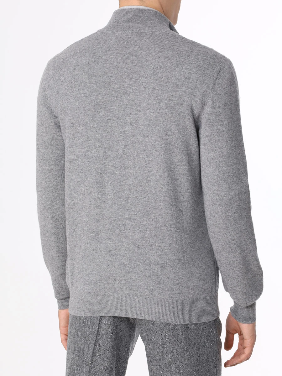 Джемпер кашемировый BERTOLO LUXURY MENSWEAR 200094/002062/0567 Плетенка, Серый  Фото 3
