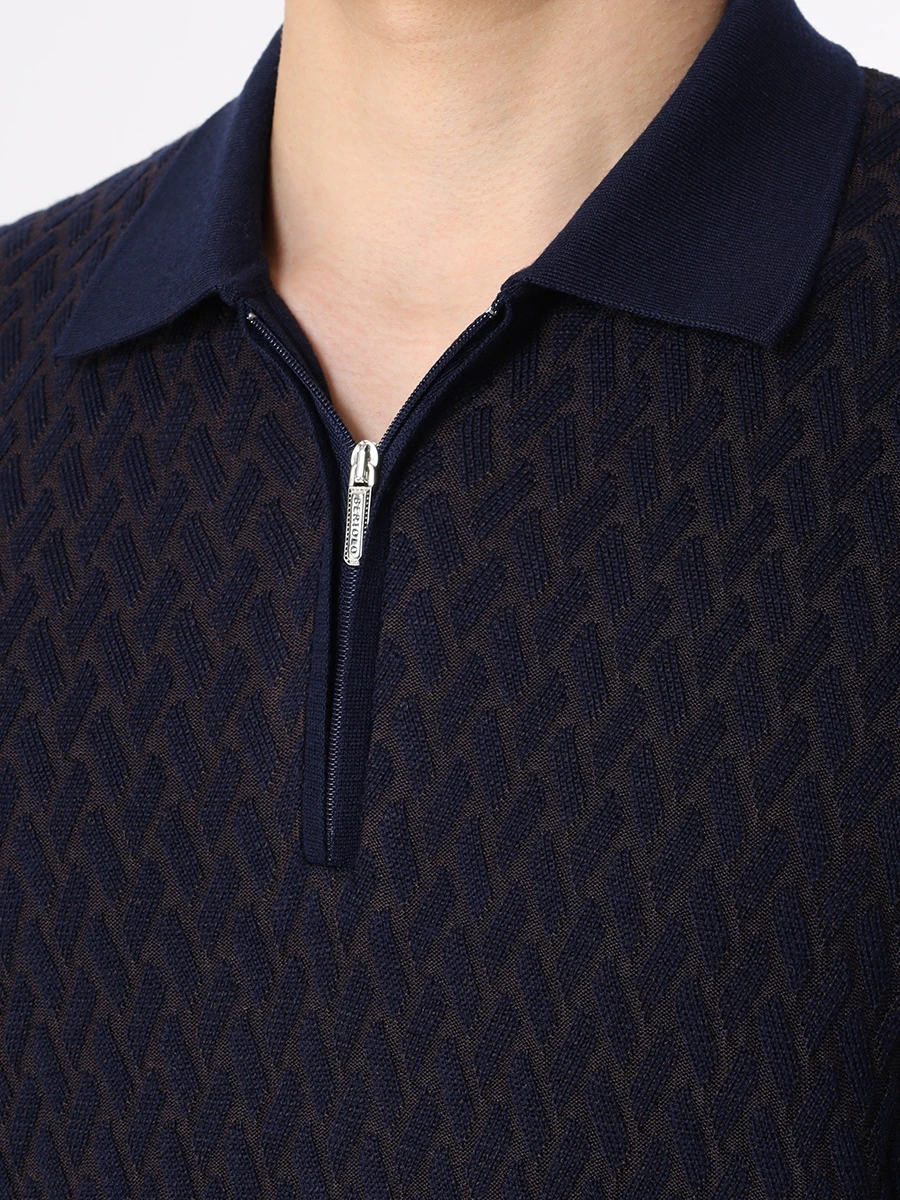 Поло шерстяное BERTOLO LUXURY MENSWEAR 902275/2299/1146 Темно-Синий, Синий  Фото 5