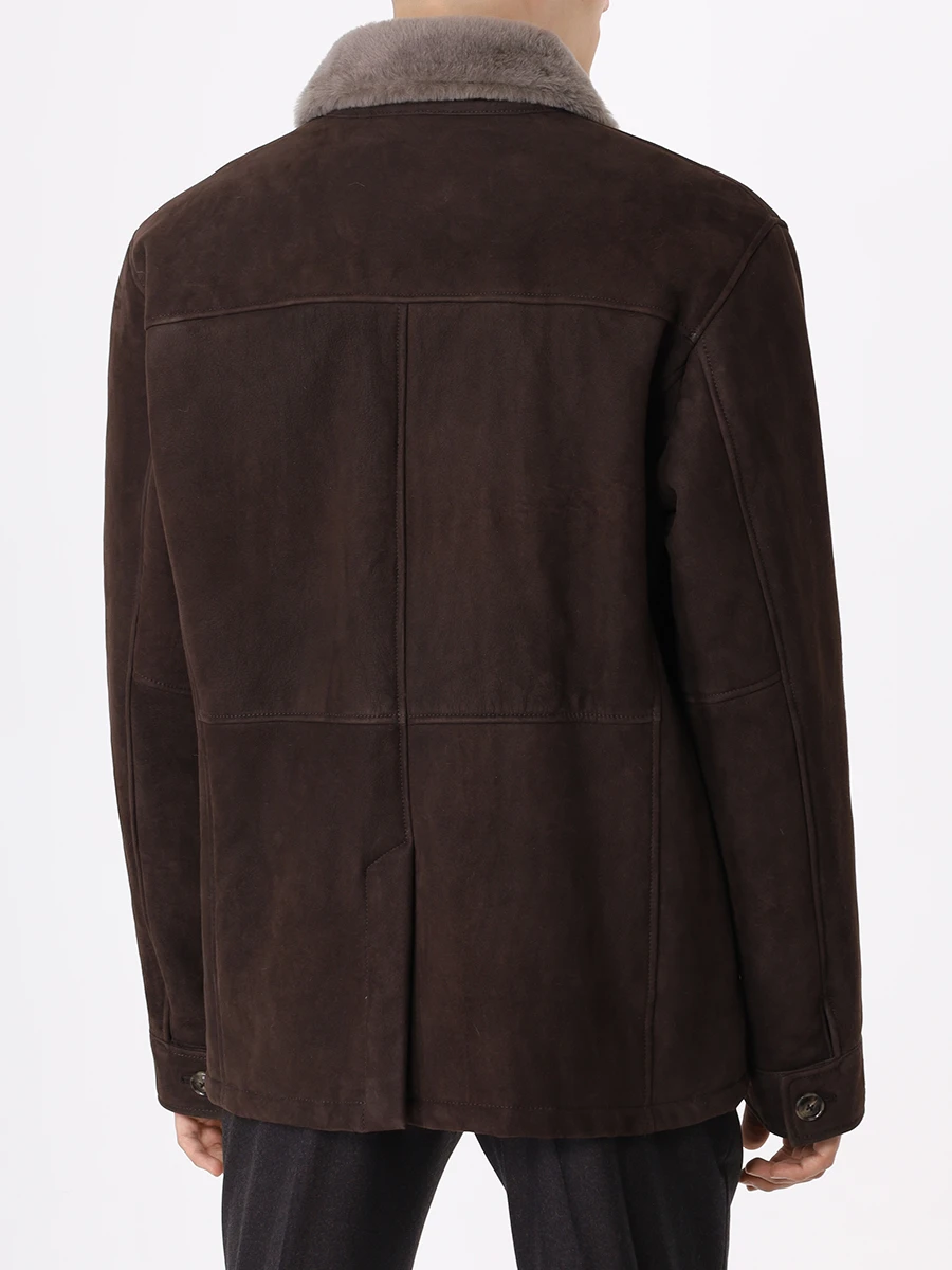 Куртка замшевая на меху BARBA 38900/4/CAMICIA SHE Темно- Коричневый  Фото 3