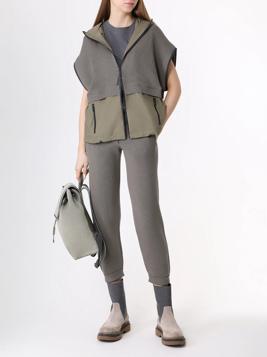 Костюм хлопковый BRUNELLO CUCINELLI M19127906/M19127999 CCK81 Хаки  Фото 2