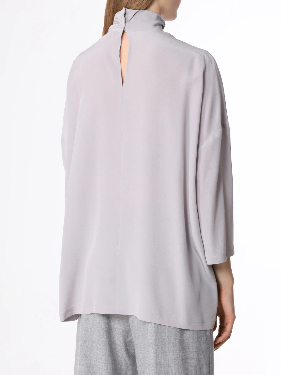 Блуза шелковая ASPESI 5631 B753 05180, размер 46, цвет серый - фото 3