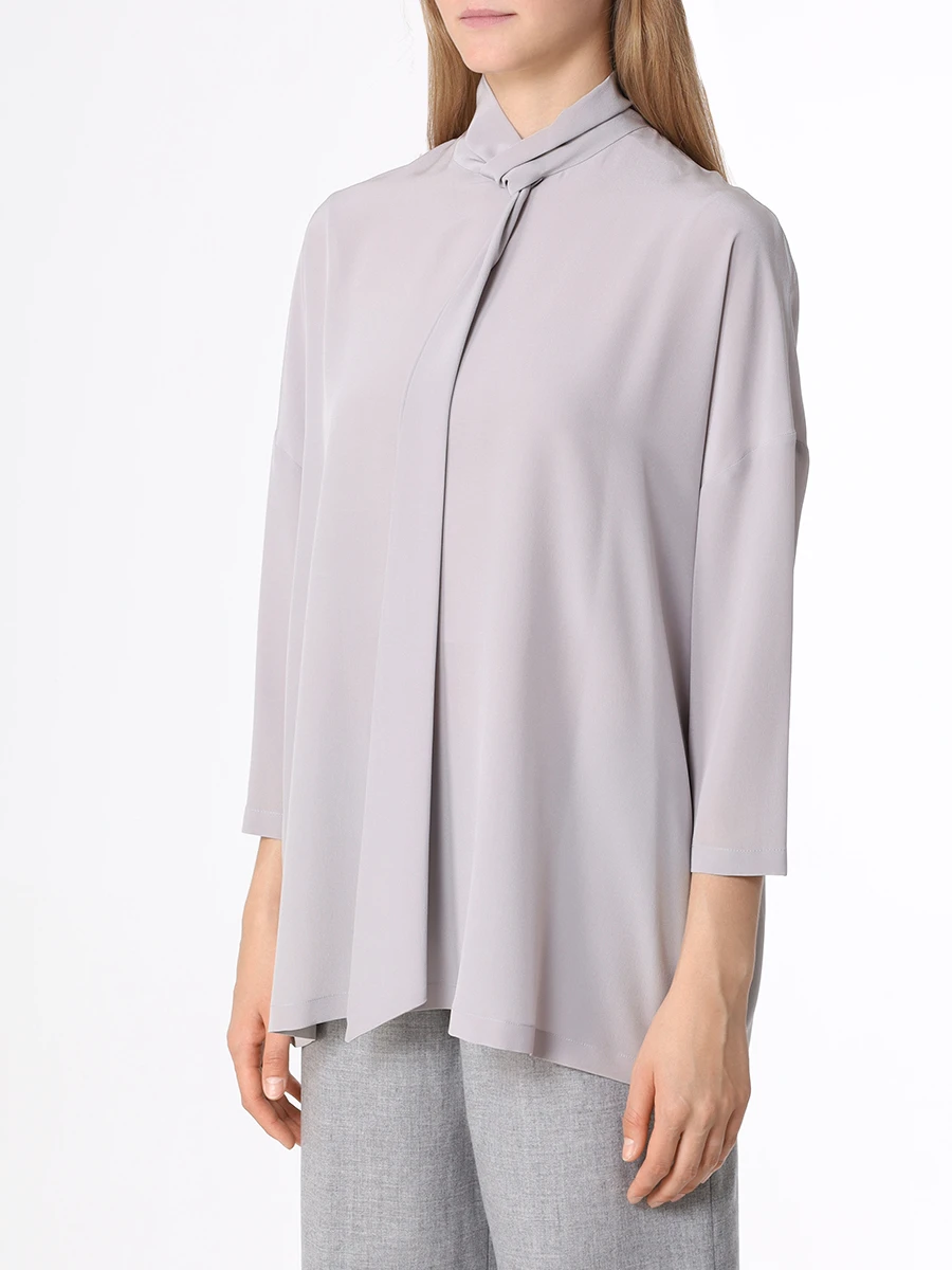 Блуза шелковая ASPESI 5631 B753 05180, размер 46, цвет серый - фото 4