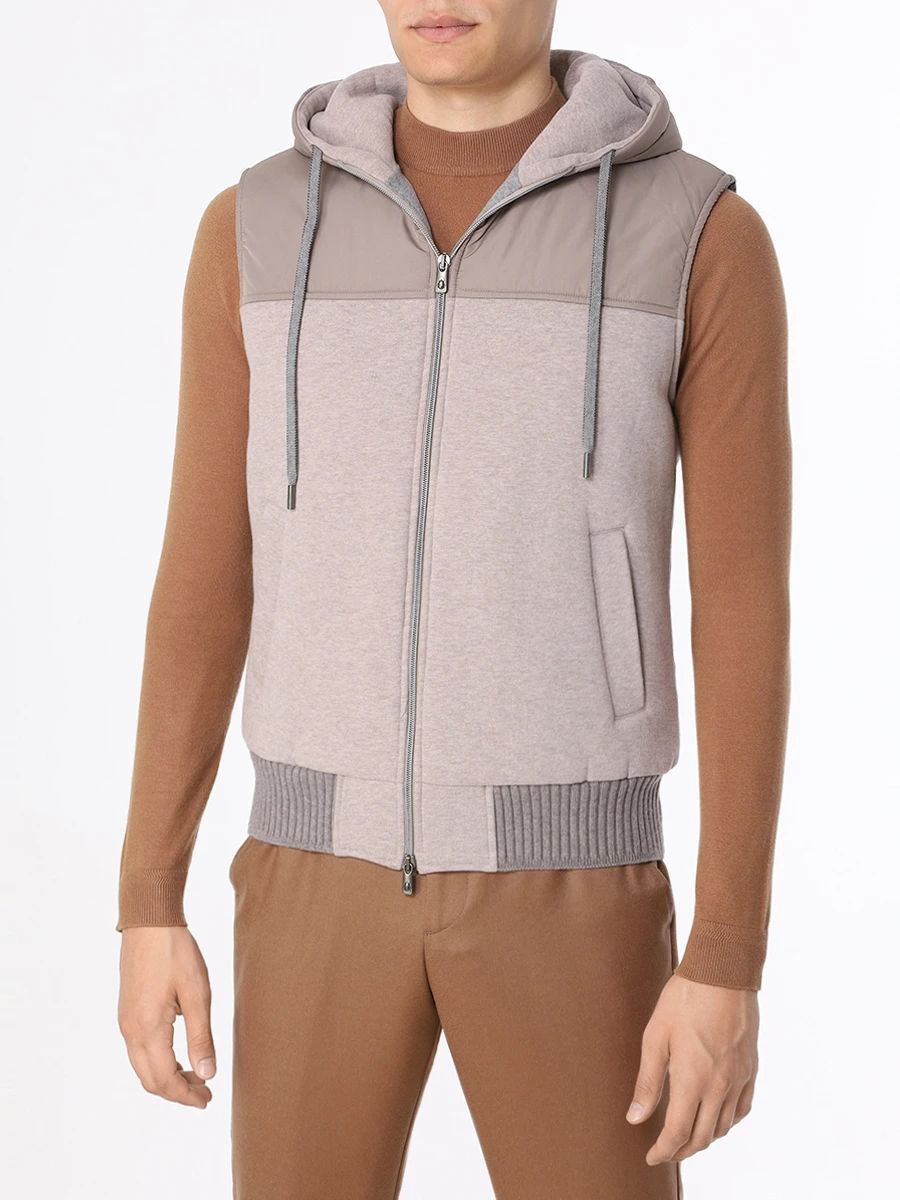 Жилет комбинированный CAPOBIANCO 15M147.FWNY./BEIGE Бежевый  Фото 4