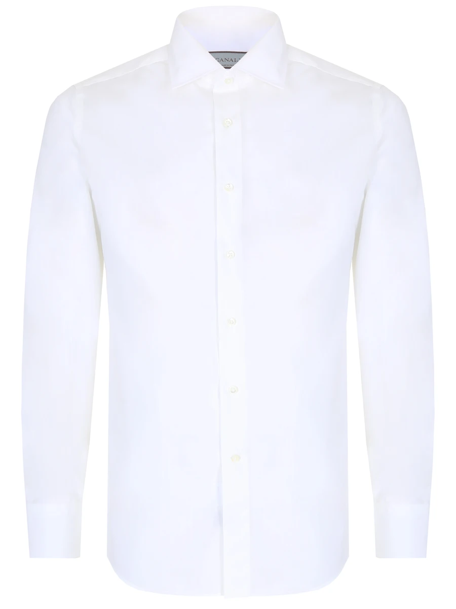 Рубашка Regular Fit хлопковая CANALI GR01598/001/N798, размер 52, цвет белый GR01598/001/N798 - фото 1