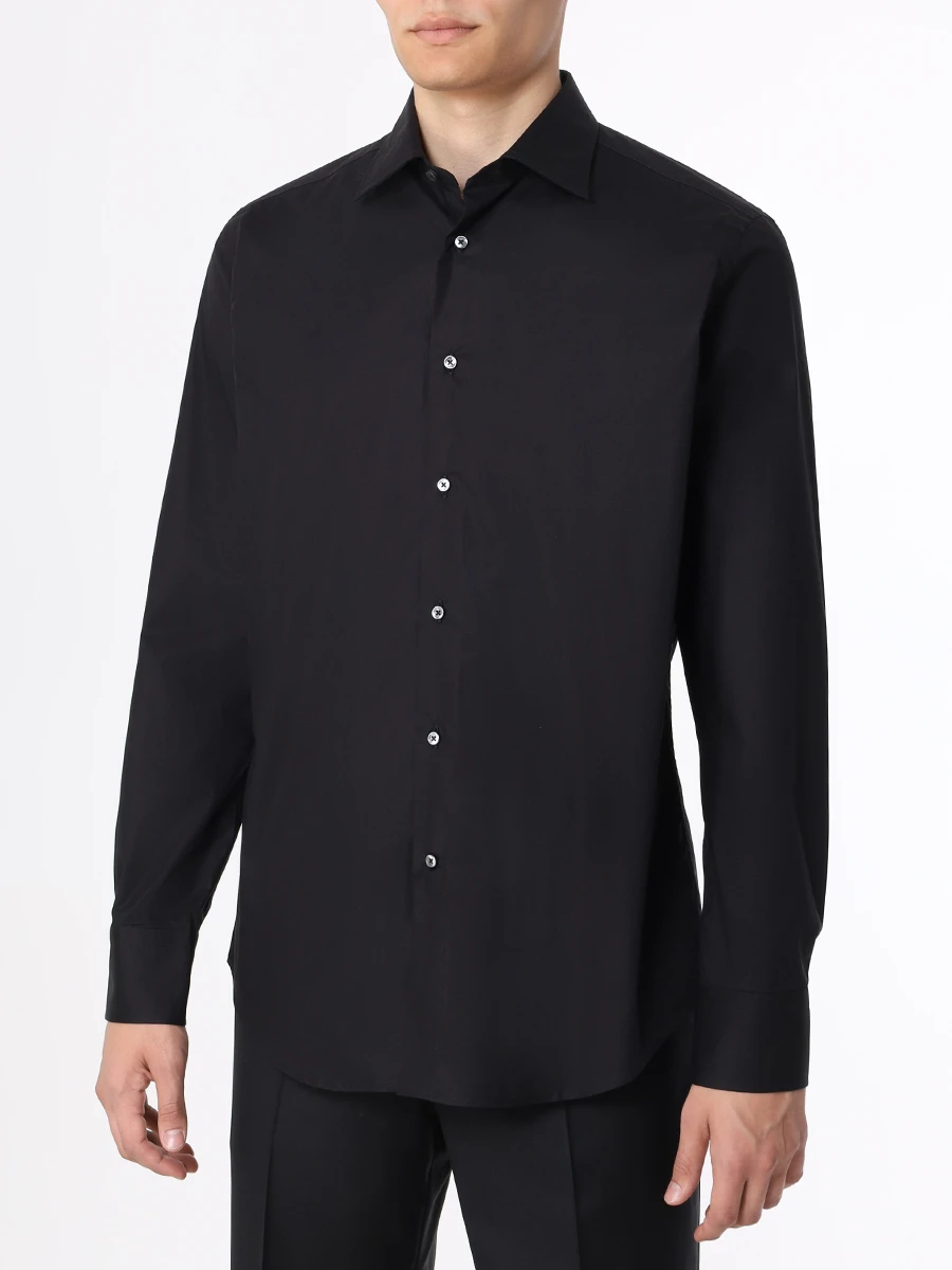 Рубашка Slim Fit хлопковая CANALI GD02832/101/X18, размер 52, цвет черный GD02832/101/X18 - фото 4