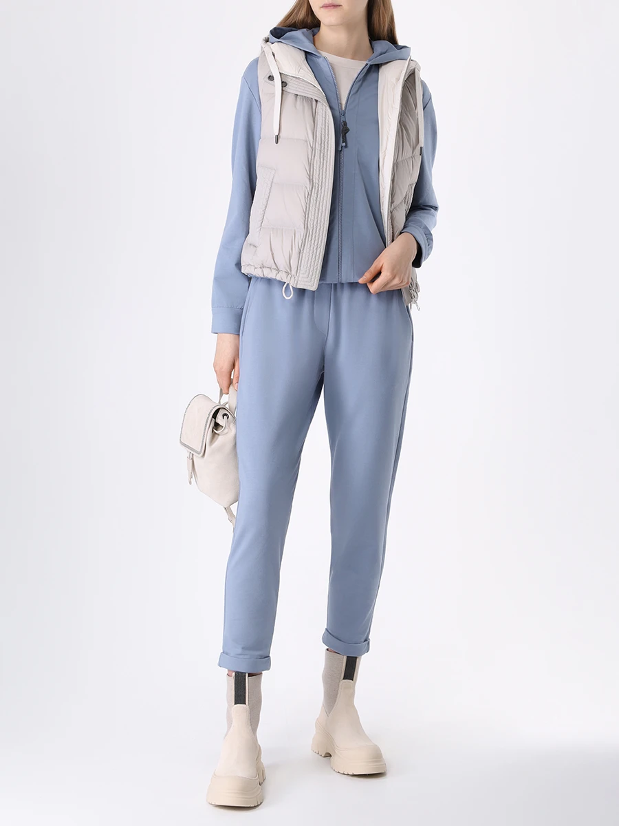 Костюм хлопковый BRUNELLO CUCINELLI MH827SA306/MH827SC899 C8903 Голубой  Фото 2
