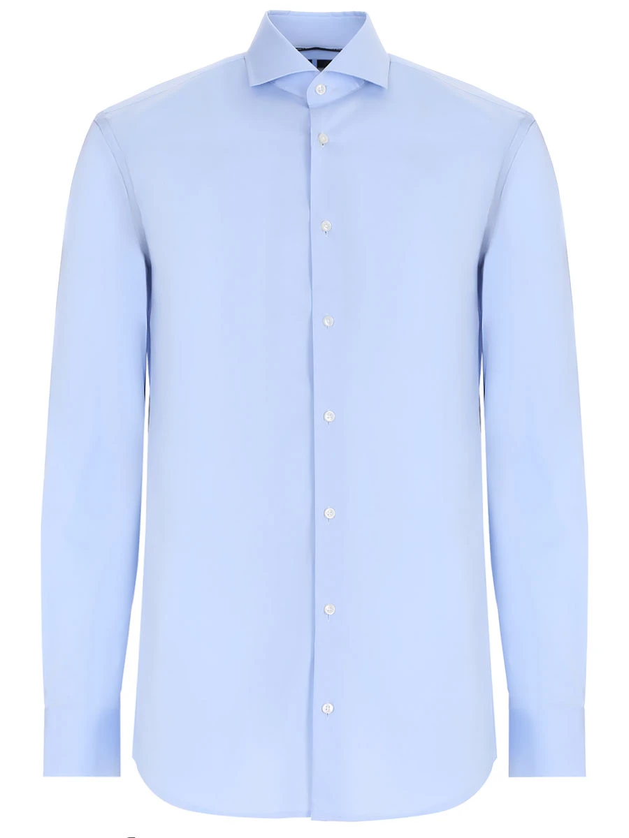 Рубашка Slim Fit хлопковая BOSS 50479915/450, размер 43, цвет голубой
