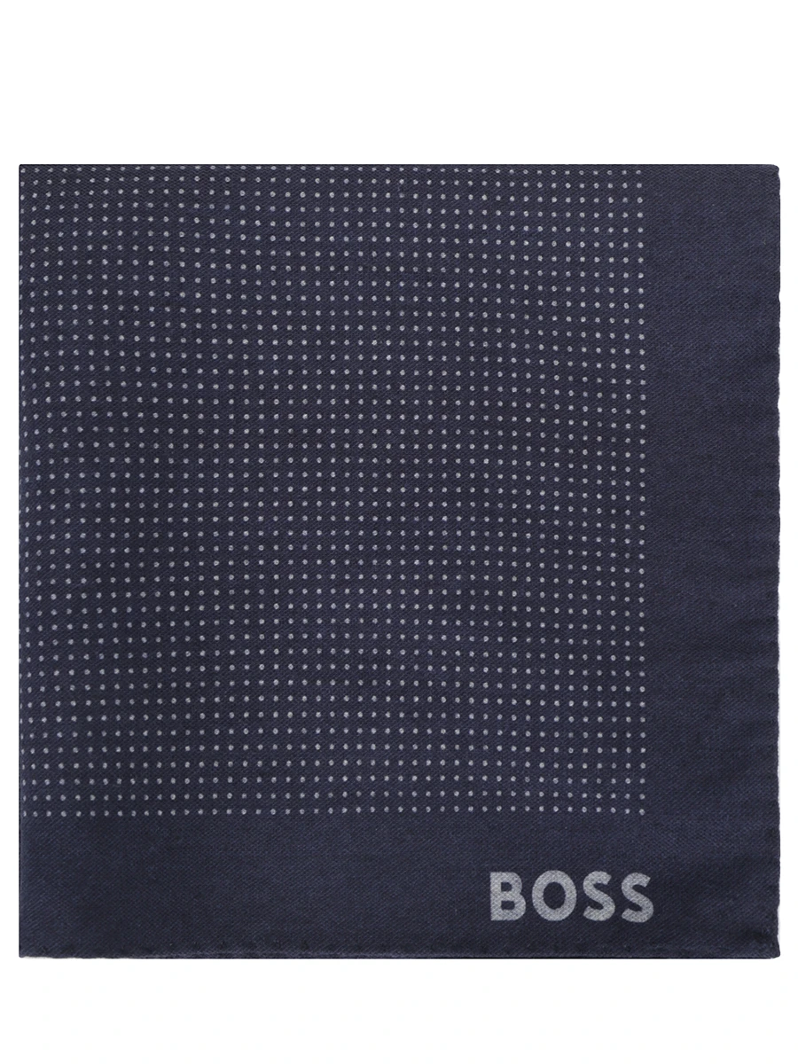 Платок из шелка и хлопка BOSS 50499597/404, размер Один размер, цвет синий