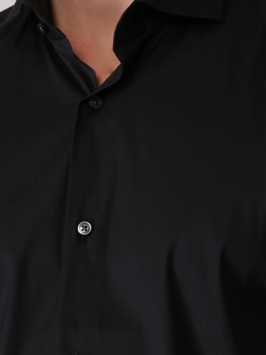 Рубашка Slim Fit хлопковая BOSS 50479915/001, размер 48, цвет черный 50479915/001 - фото 5