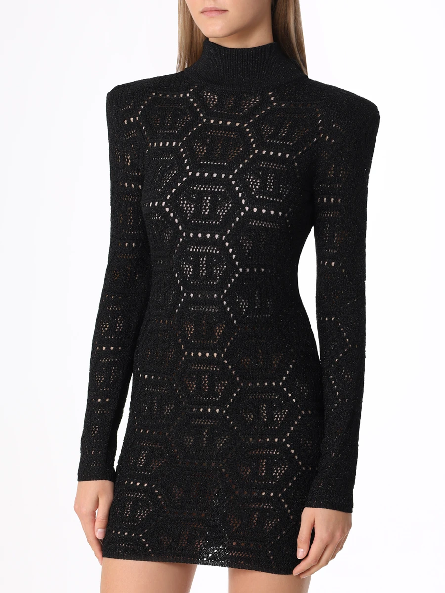 Платье с люрексом PHILIPP PLEIN WRG2784/02 Черный  Фото 4