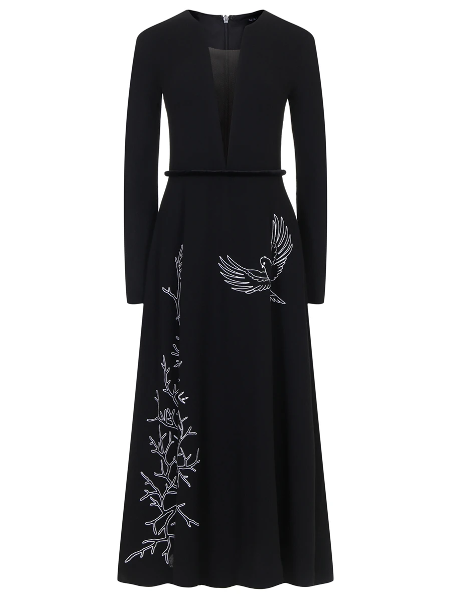 Платье шерстяное YANINA 0-2457 Черный 