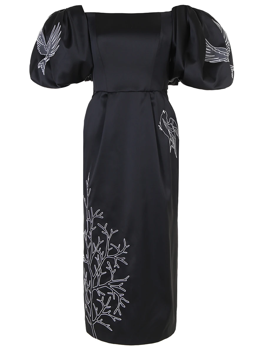 

Платье шелковое, Черный, 0-2461