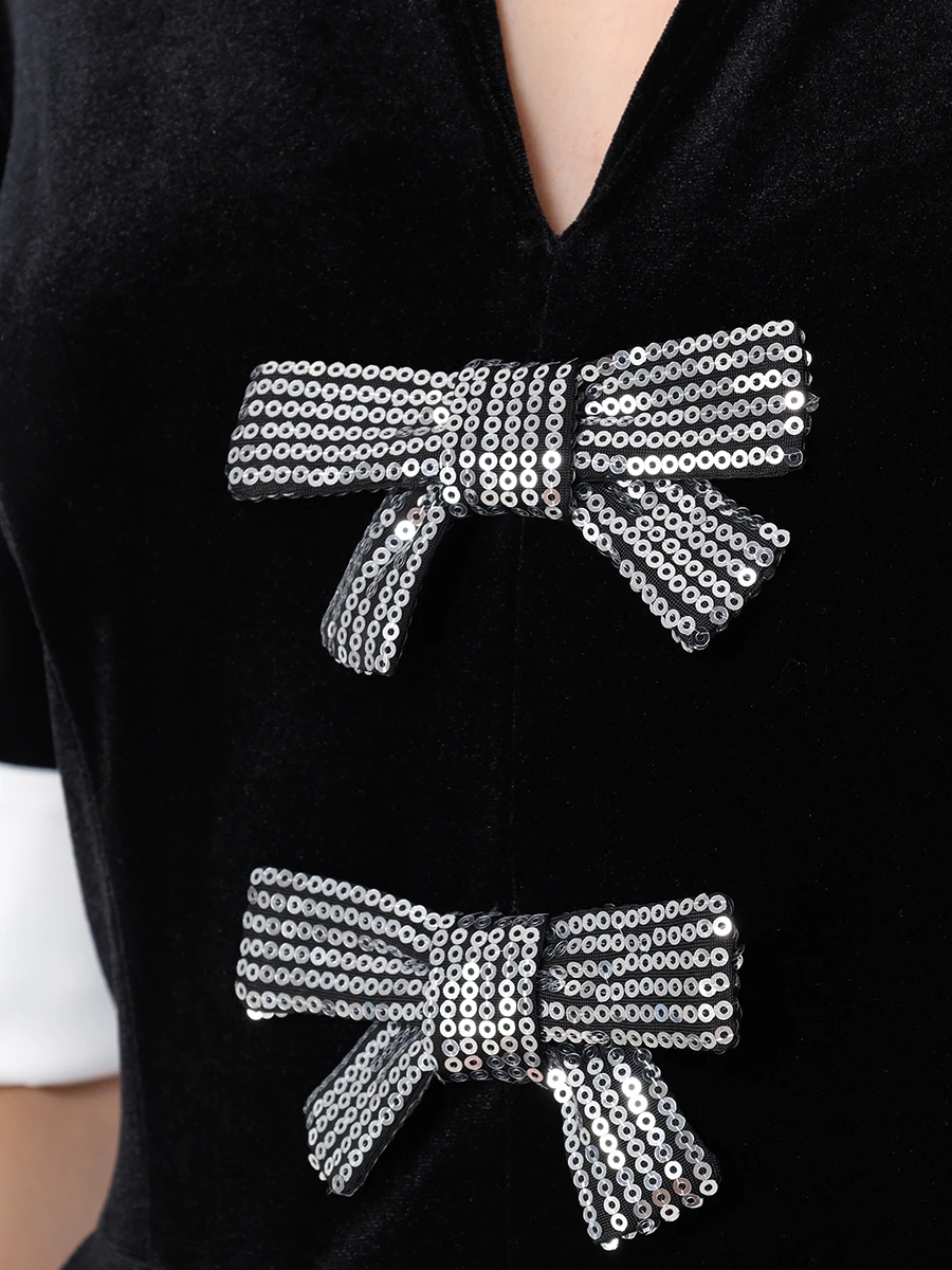 Платье бархатное YANINA 0-2591 Черный  Фото 5