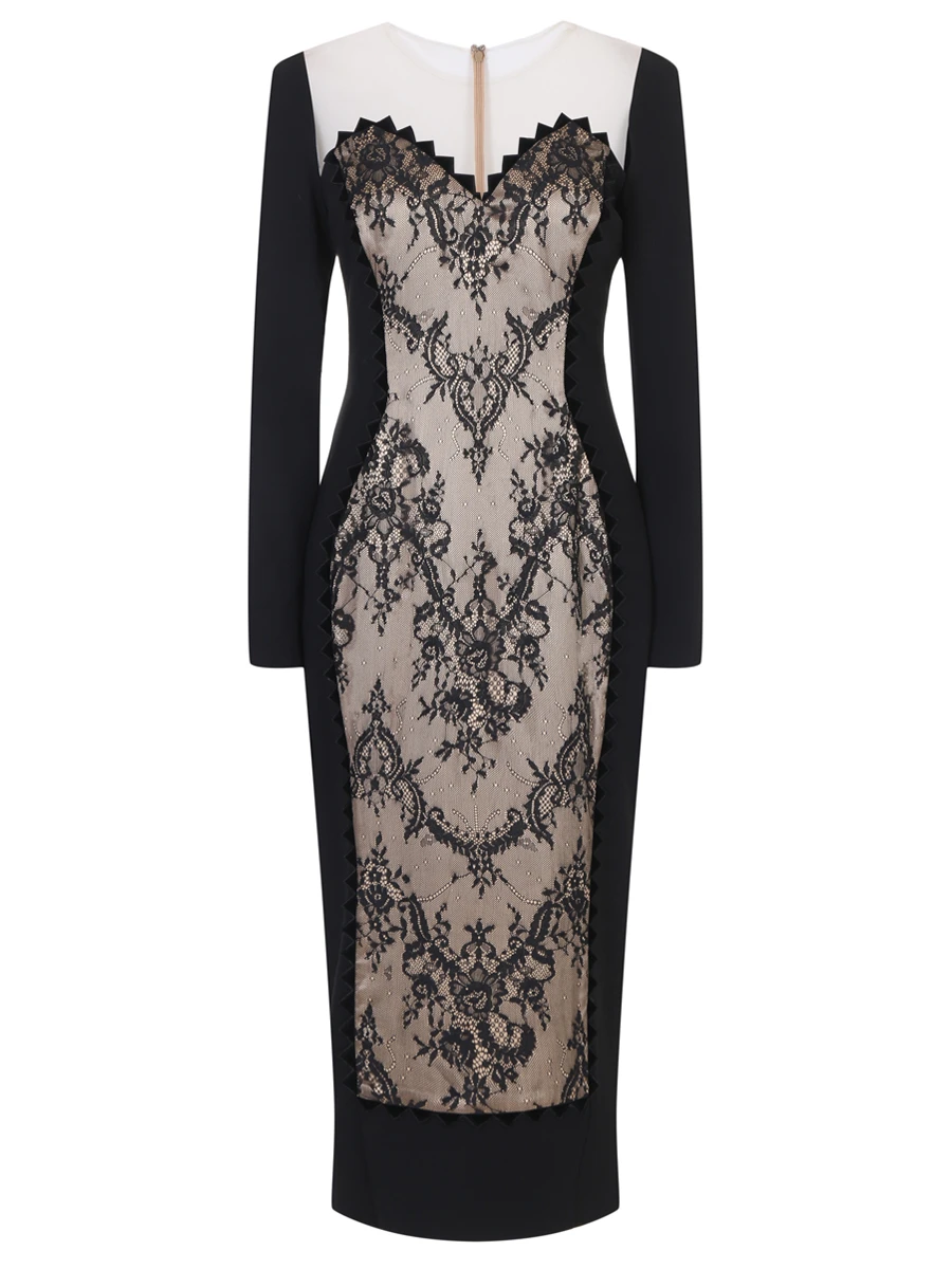 Платье-футляр из вискозы YANINA 0-2409 Черный 