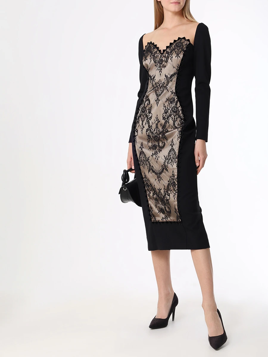 Платье-футляр из вискозы YANINA 0-2409 Черный  Фото 2