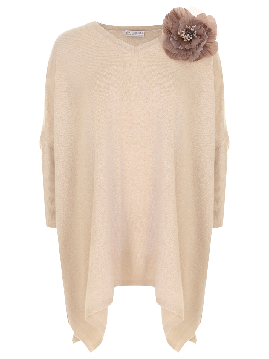 Пуловер кашемировый MIR CASHMERE cwm22-009, размер 46, цвет бежевый - фото 1