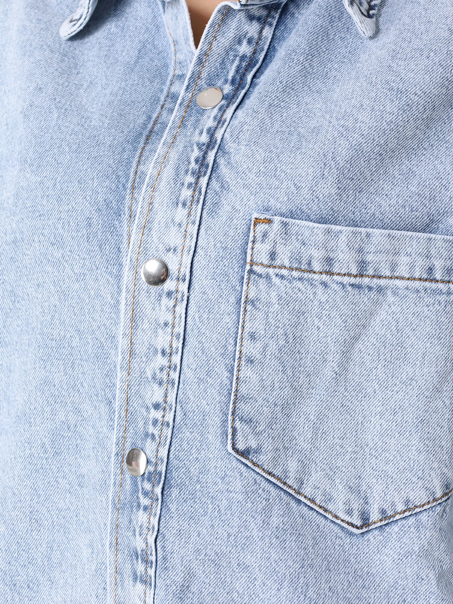 Рубашка джинсовая ALINE AL071102, размер 40, цвет голубой - фото 5