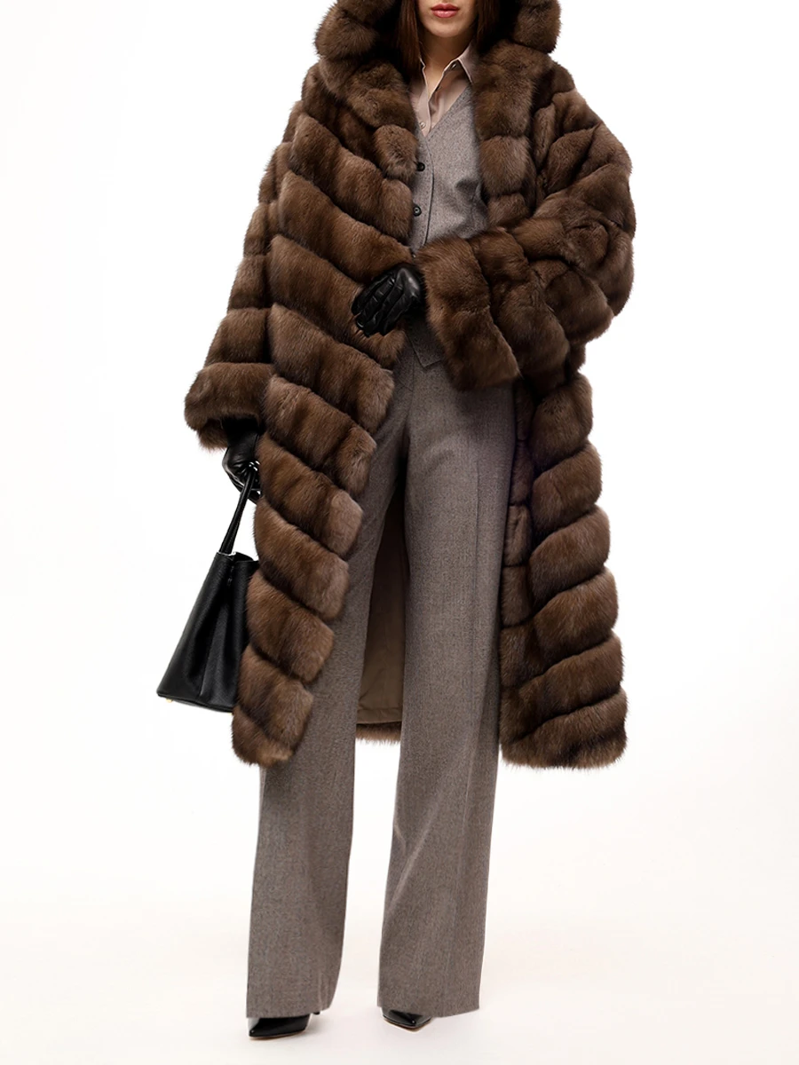 Шуба соболиная RINDI MOD.R23/069 Коричневый  Фото 2