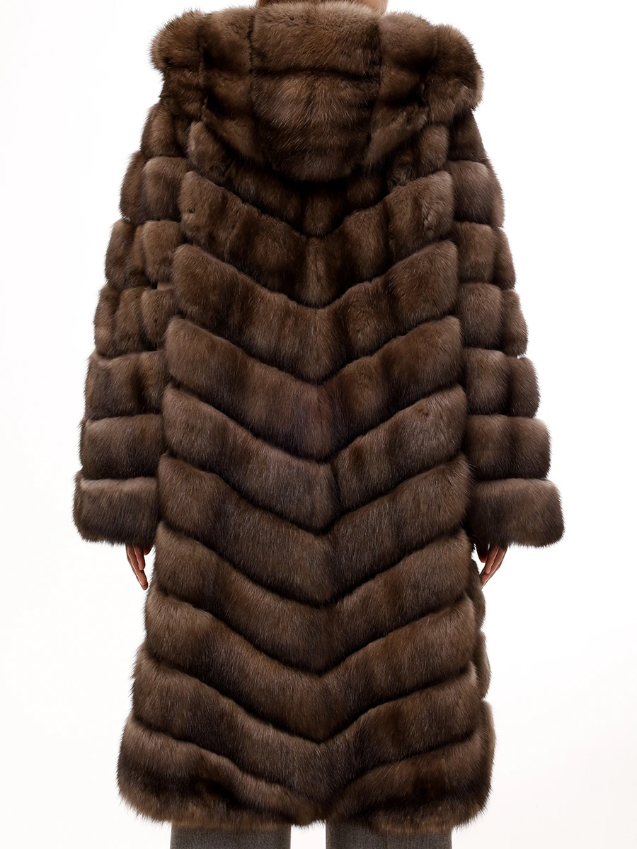 Шуба соболиная RINDI MOD.R23/069 Коричневый  Фото 4