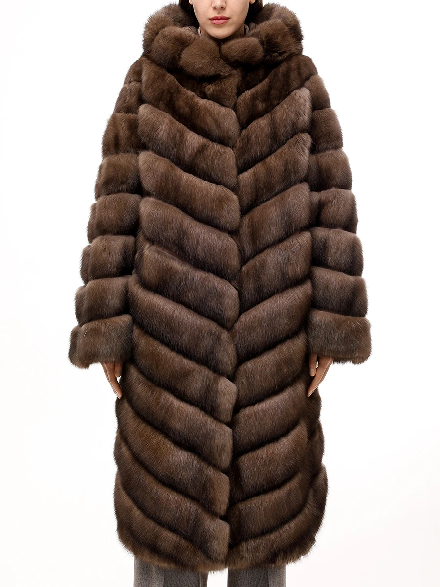 Шуба соболиная RINDI MOD.R23/069 Коричневый  Фото 5