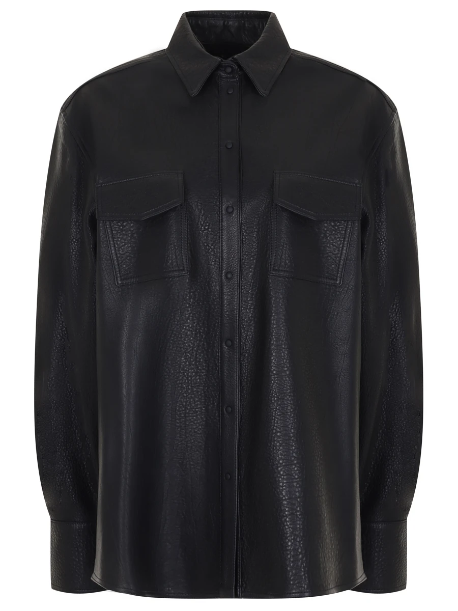 Рубашка кожаная DAVID KOMA PF23DK76T, размер 40, цвет черный