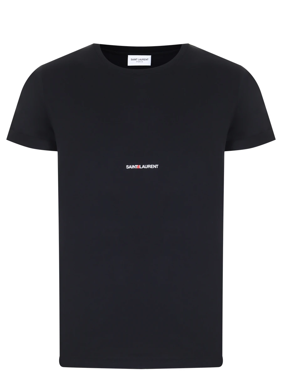 Футболка хлопковая SAINT LAURENT 464572YB2DQ 1000 Черный 