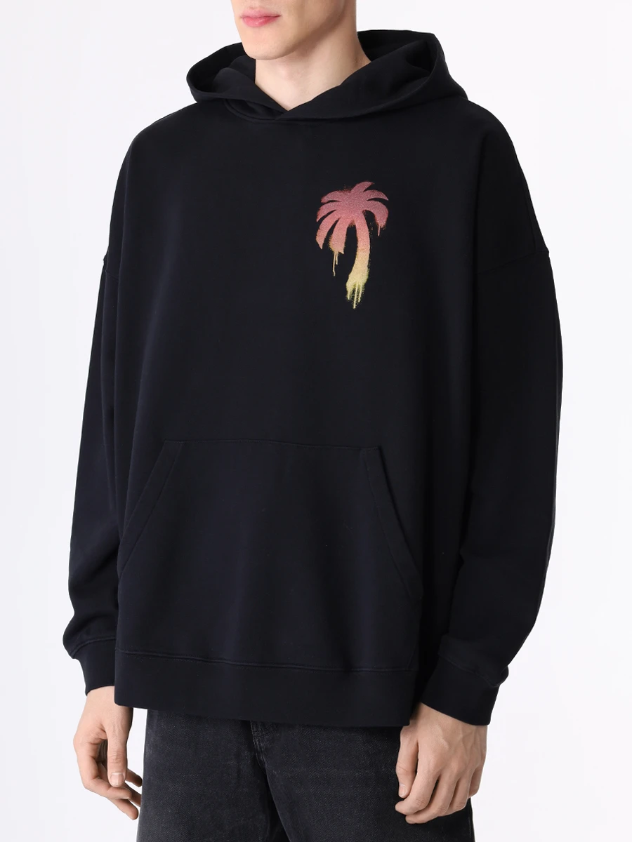 Худи хлопковое PALM ANGELS PMBB126 F23FLE002 Черный  Фото 4