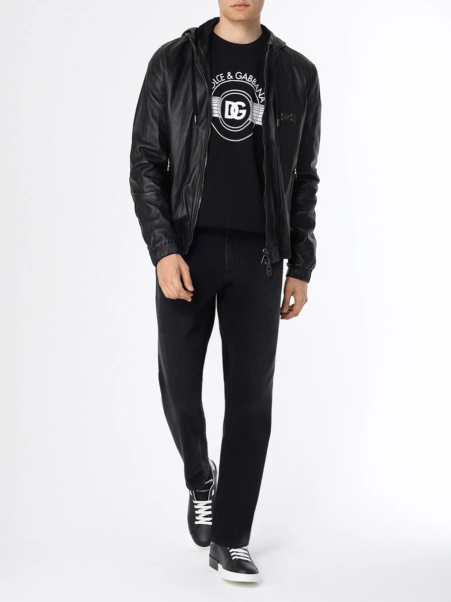 Куртка кожаная DOLCE & GABBANA G9ZY6L HULR0 N0000 Черный  Фото 2
