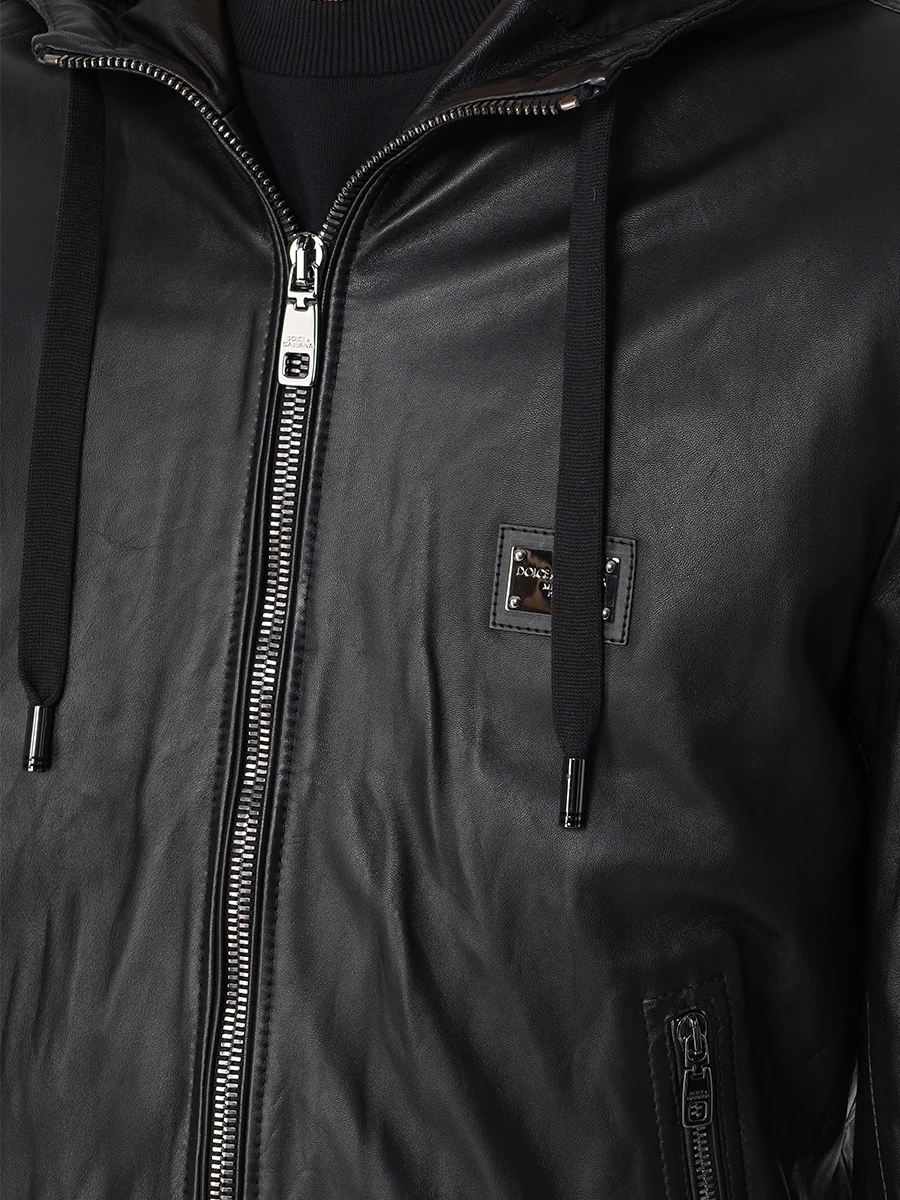Куртка кожаная DOLCE & GABBANA G9ZY6L HULR0 N0000 Черный  Фото 5