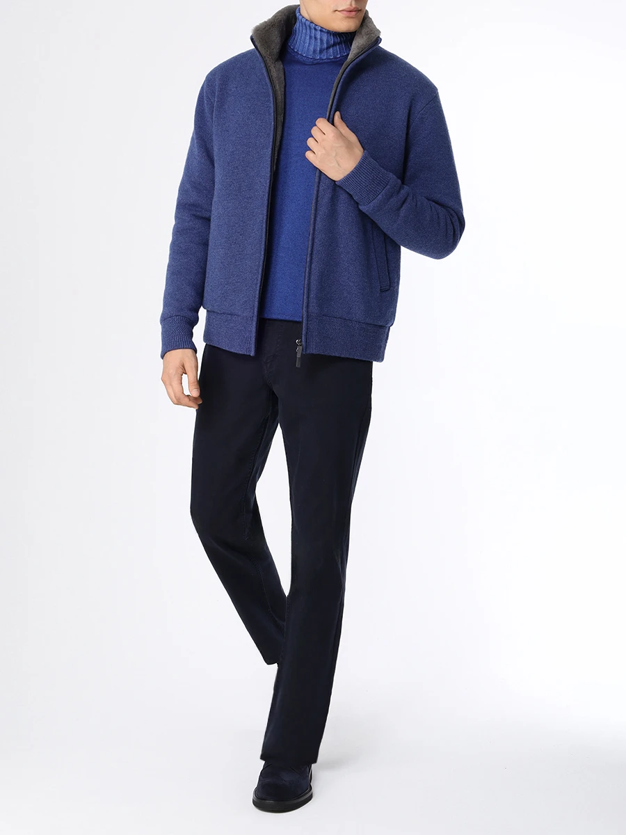 Водолазка кашемировая MALO UXC144 F8Z19 E1475 Синий  Фото 2