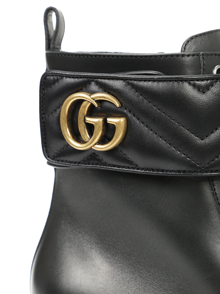 Ботинки кожаные GUCCI 67039717K20 1000 Черный  Фото 5