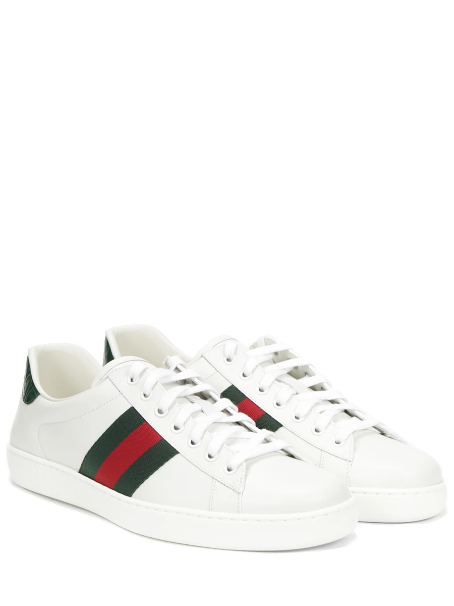 Кеды кожаные Ace GUCCI 386750A3830 9071 Белый  Фото 2