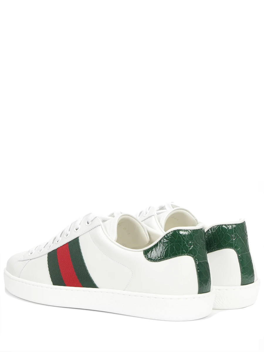 Кеды кожаные Ace GUCCI 386750A3830 9071 Белый  Фото 4