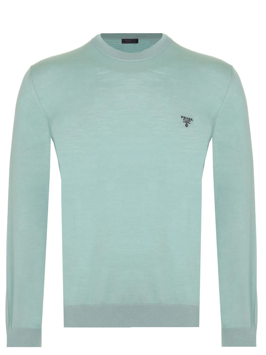Джемпер хлопковый PRADA UMB264S2121ZLE F0092 Зеленый 