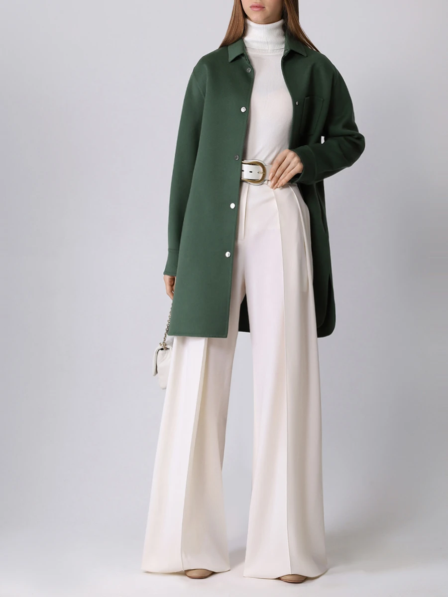 Пальто шерстяное MANZONI 24 23M1089-DB5 Зеленый  Фото 2