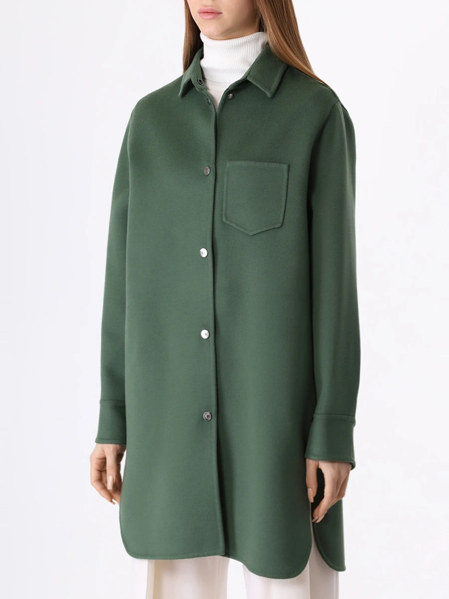 Пальто шерстяное MANZONI 24 23M1089-DB5 Зеленый  Фото 4