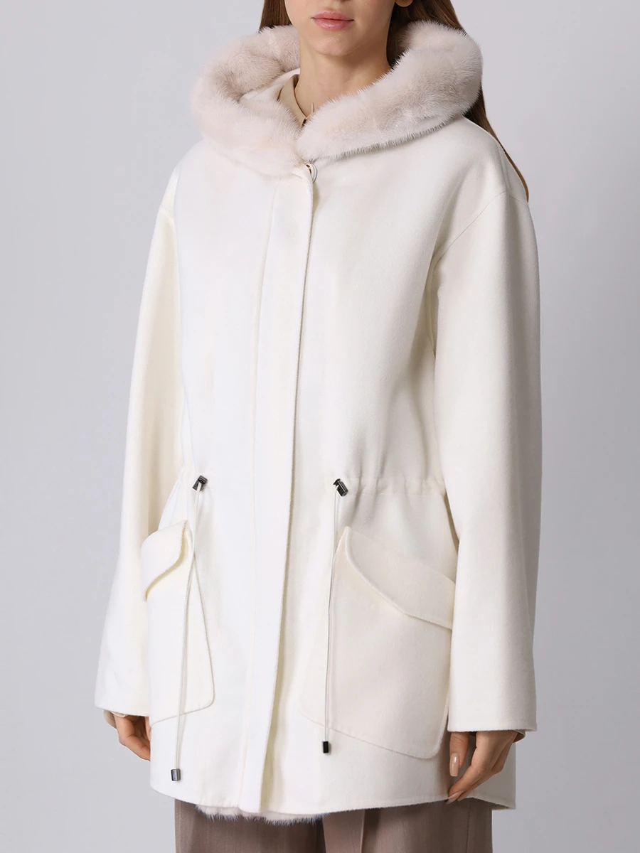 Пальто шерстяное MANZONI 24 23M324-DB5V Кремовый  Фото 4