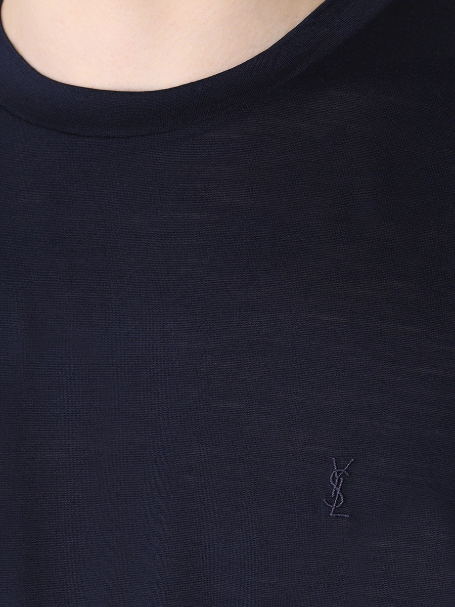 Футболка шерстяная SAINT LAURENT 737953Y36HA 4010 Синий  Фото 5